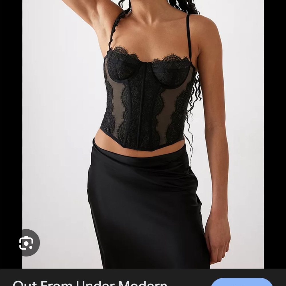 Urban Outfitters Black Lace Corset Top